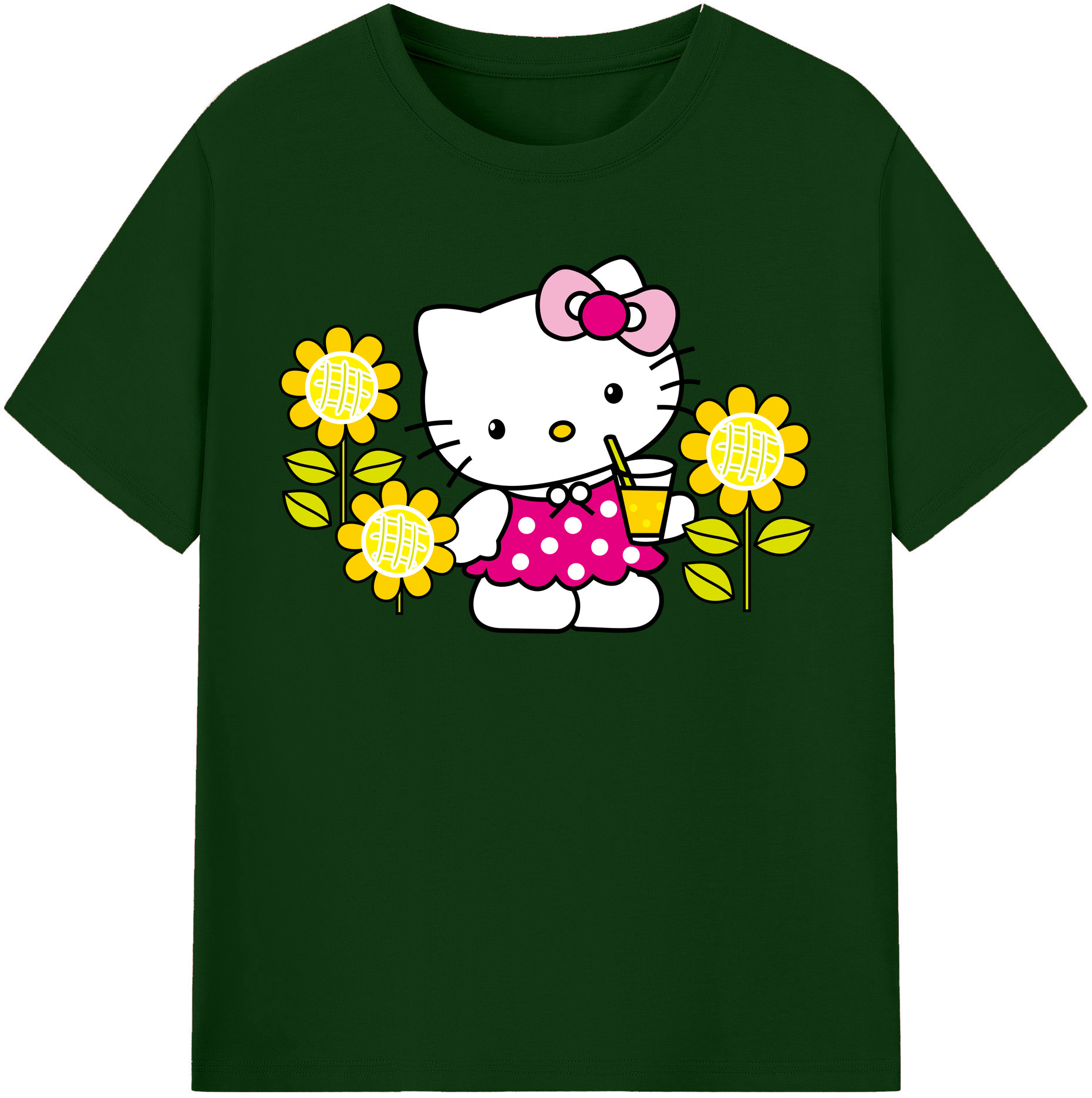 （画像用） Hello Kitty ハローキティ 綿100％半袖Tシャツ（フロントプリント）